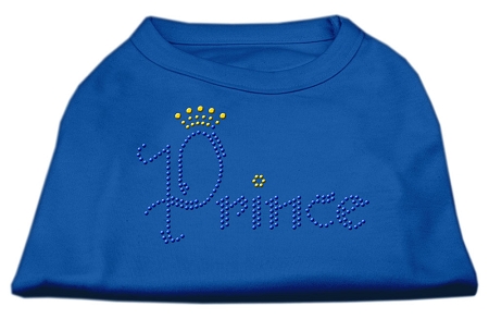 Prince Rhinestone Shirts Blue XS